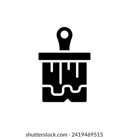 Carpentry Brush Filled Icon Vector Illustration