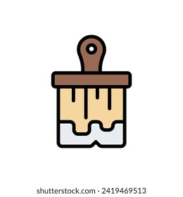 Ilustración del vector de iconos de pincel de carpintería