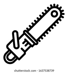 Carpentry chainsaw icon. Outline carpentry chainsaw vector icon for web design isolated on white background