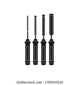 carpentry chisel kit. illustration for web and mobile design.