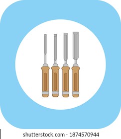 carpentry chisel kit. illustration for web and mobile design.