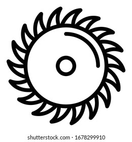 Carpentry circular blade icon. Outline carpentry circular blade vector icon for web design isolated on white background