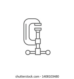Carpentry, clamp line vector icon