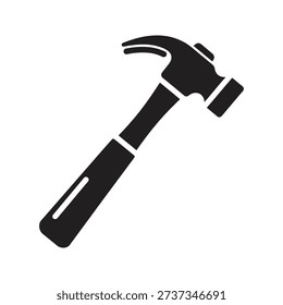 Carpentry claw hammer tool icon representing construction repair maintenance manual labor woodwork nail driving hardware improvement renovation