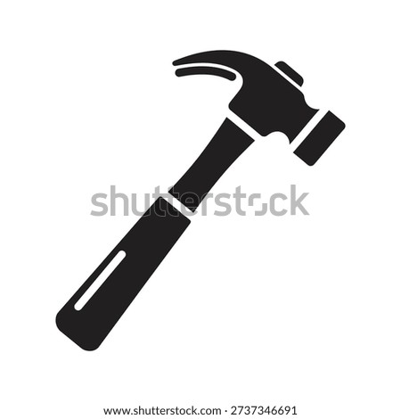 Carpentry claw hammer tool icon representing construction repair maintenance manual labor woodwork nail driving hardware improvement renovation