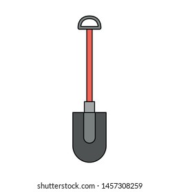 carpentry and constrution tool equipment shovel cartoon vector illustration graphic design
