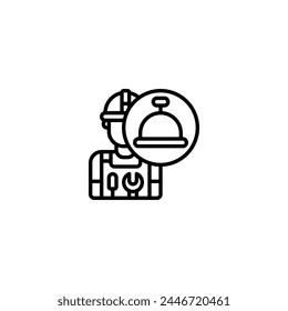 carpentry eating time outline icon and illustration