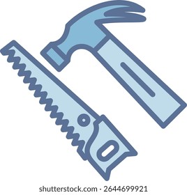 Carpentry Filled Blue Tone Icon