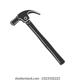 Carpentry Hammer Icon Silhouette Illustration. Tools Vector Graphic Pictogram Symbol Clip Art. Doodle Sketch Black Sign.