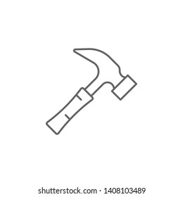Carpentry, hammer line vector icon