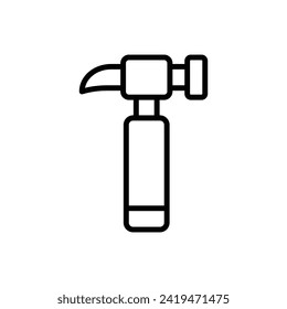 Carpentry Hammer Outline Icon Vector Illustration