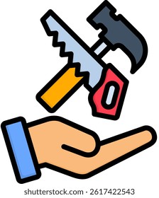 Carpentry Icon Lineal Color Vector Illustration