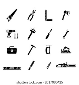 Carpentry icon set vector image