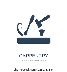 carpentry icon vector on white background, carpentry trendy filled icons from Tools and utensils collection, carpentry vector illustration