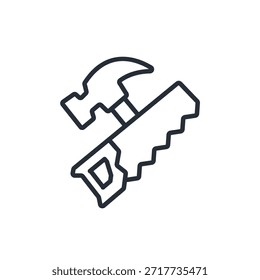 ícone de carpintaria. vetor.Editável traço.sinal de estilo linear para usar web design,ilustração logo.Symbol.