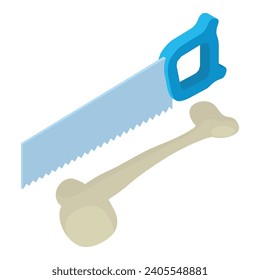 Carpentry instrument icon isometric vector. Carpenter saw with plastic handle. Construction and repair