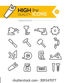 Carpentry Line Icons Series