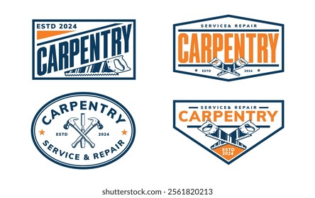 carpentry logo badge template design