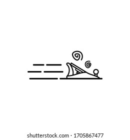 carpentry logo concept isolated on white, flat outline plane vector stock illustration