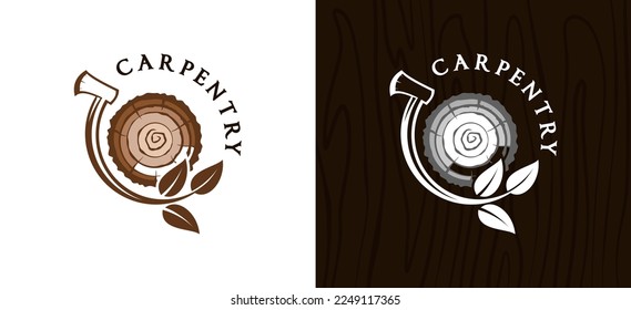 Carpentry logo design with creative abstract vintage concept