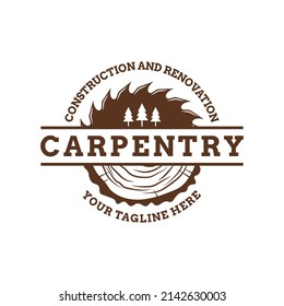 Carpentry logo design unique, carpentry logo vector illustration design inspiration