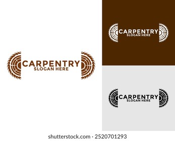 Ilustração de vetor de design de logotipo de carpintaria, Modelo de design de logotipo vintage retro de carpintaria