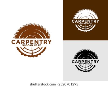 Carpentry logo design vector illustration, Carpentry woodworking retro vintage logo design template