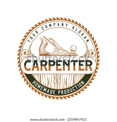 Carpentry Logo Design with Vector  Illustration, Hammer Steel Saws Carpenter logo and axe logo