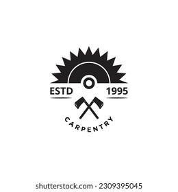 Carpentry logo design vector template