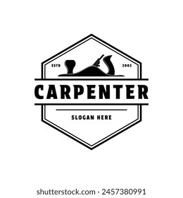 Carpentry logo design vintage retro label badge