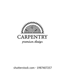 carpentry logo icon minimalist illustration line art vector design creative