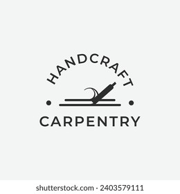 Carpentry logo illustration design, handcraft carpentry logo simple design