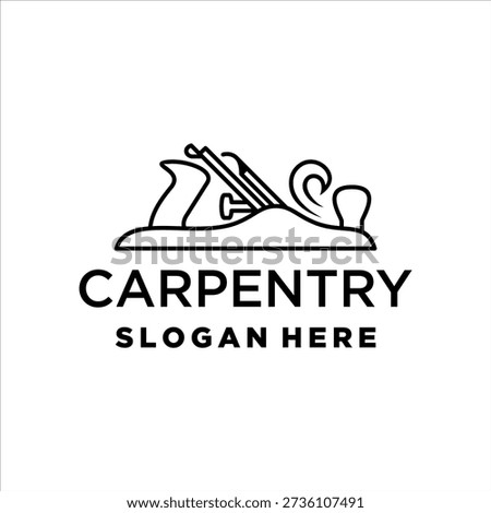 Carpentry logo with modern minimal line style design