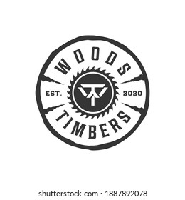 Logotipo de carpintería diseño vectorial, madera, sierra, cuchilla, madera, aserradero, carpintería, madera