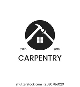 Carpentry logo stock vector image.