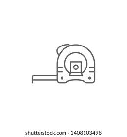 Carpentry, measuring tape line vector icon