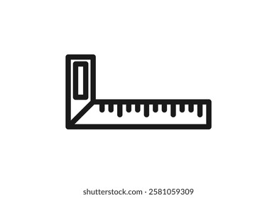 carpentry measuring tool square and ruler icon