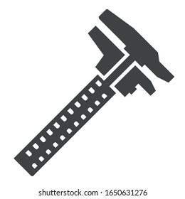 Carpentry micrometer icon on white background	