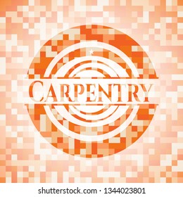 Carpentry orange mosaic emblem