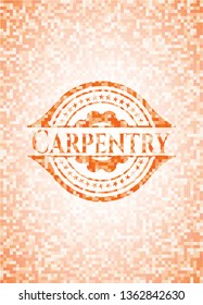 Carpentry orange mosaic emblem