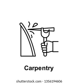 carpentry outline icon. Element of labor day illustration icon. Signs and symbols can be used for web, logo, mobile app, UI, UX