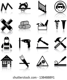 Carpentry related icons/ silhouettes.