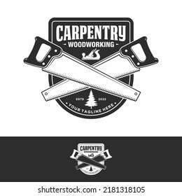 carpentry retro vintage logo design