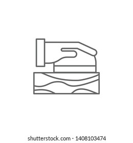 Carpentry, sanding line vector icon