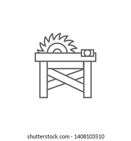 Carpentry, sawmill line vector icon
