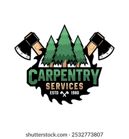 Carpentry service vector design illustration for your project, banner, tshirt, sticker, community and more