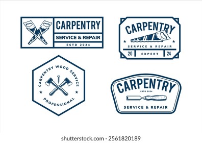 carpentry simple logo badge design