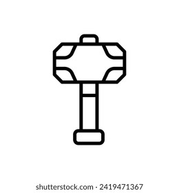 Carpentry Sledgehammer Outline Icon Vector Illustration