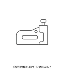 Carpentry, staple gun line vector icon
