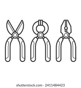 carpentry tools daily house repair vector art design outline line art